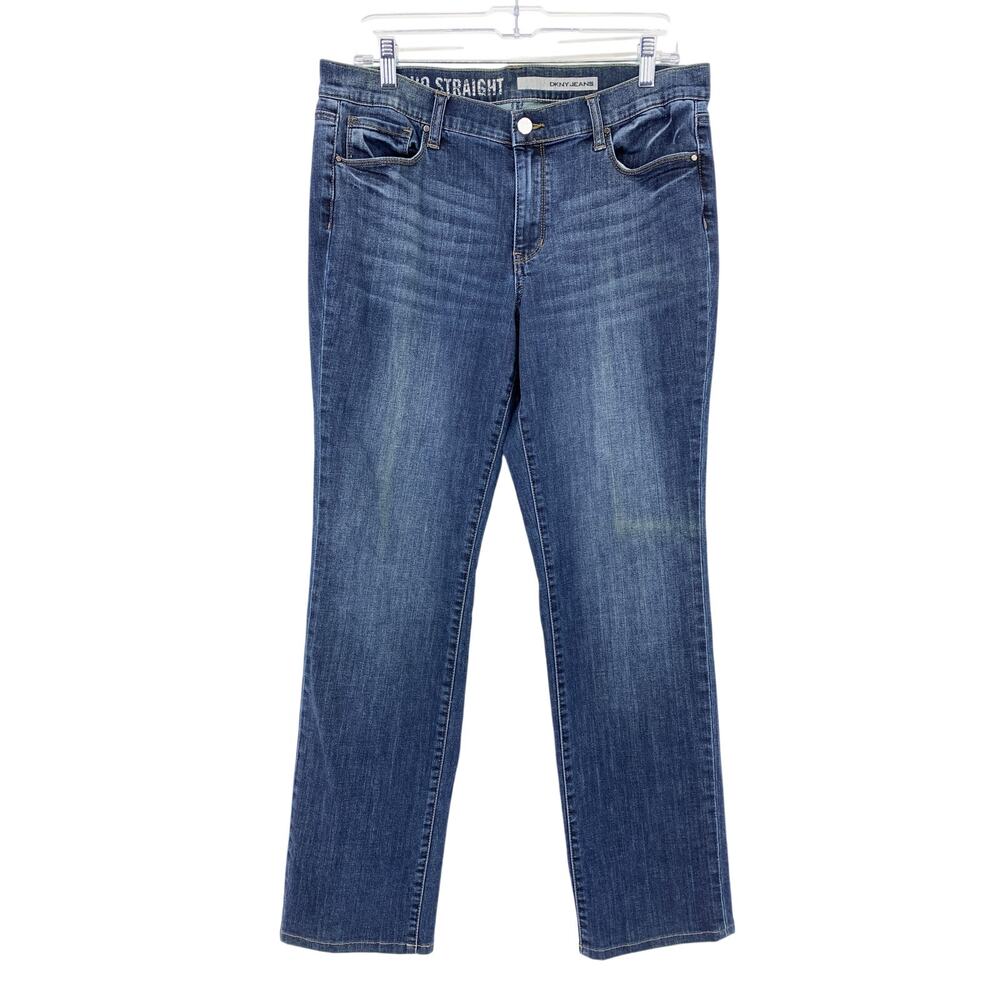 DKNY Soho Straight Leg Jeans Womens Size 10 X 30* Medium Wash Denim